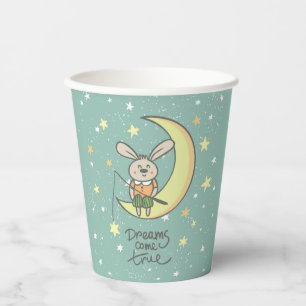 Dreams Come True Bunny on the Moon Paper Cups