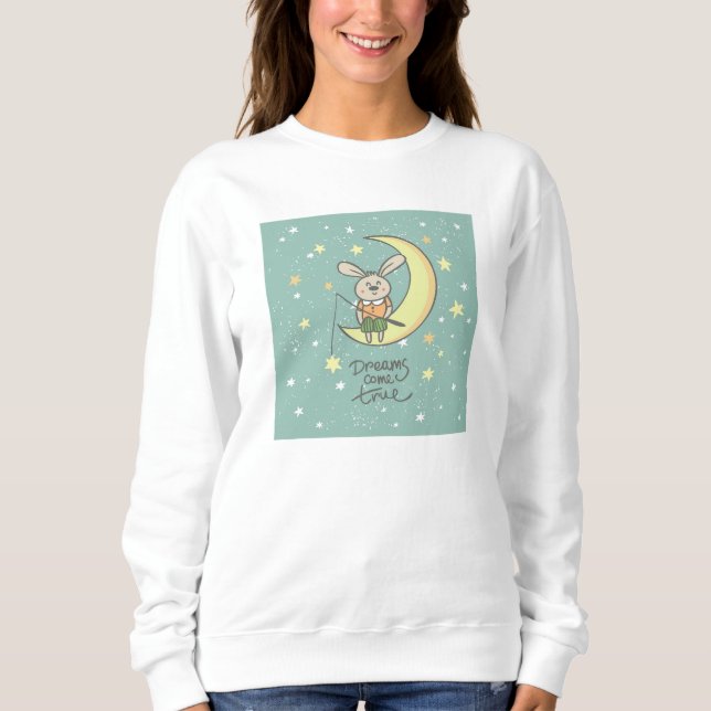Dreams Come True | Bunny on the Moon Sweatshirt (Front)