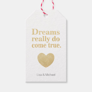Dreams do come ture sweet heart personalised gift tags
