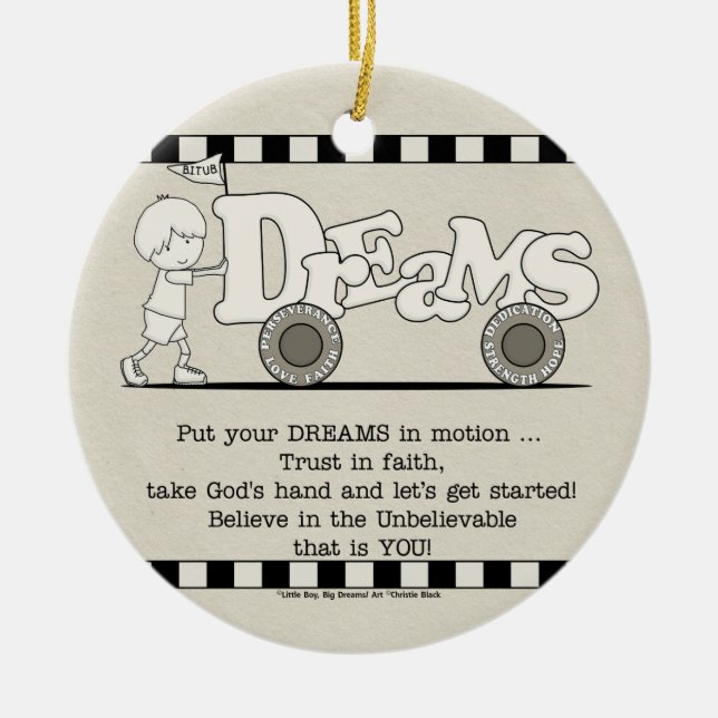 Dreams in Motion Ceramic Tree Decoration (Front)