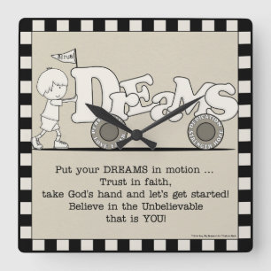 Dreams in Motion Square Wall Clock
