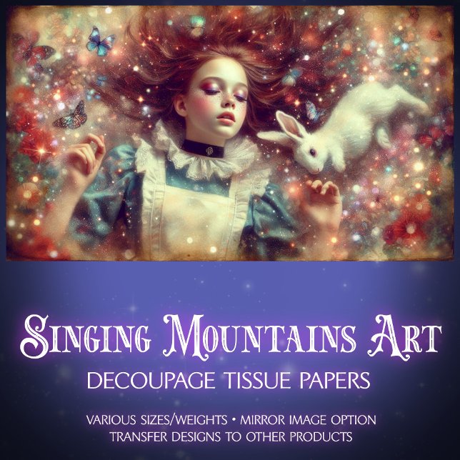 Dreams In Wonderland Alice Fantasy Art Decoupage Tissue Paper (Creator Uploaded)