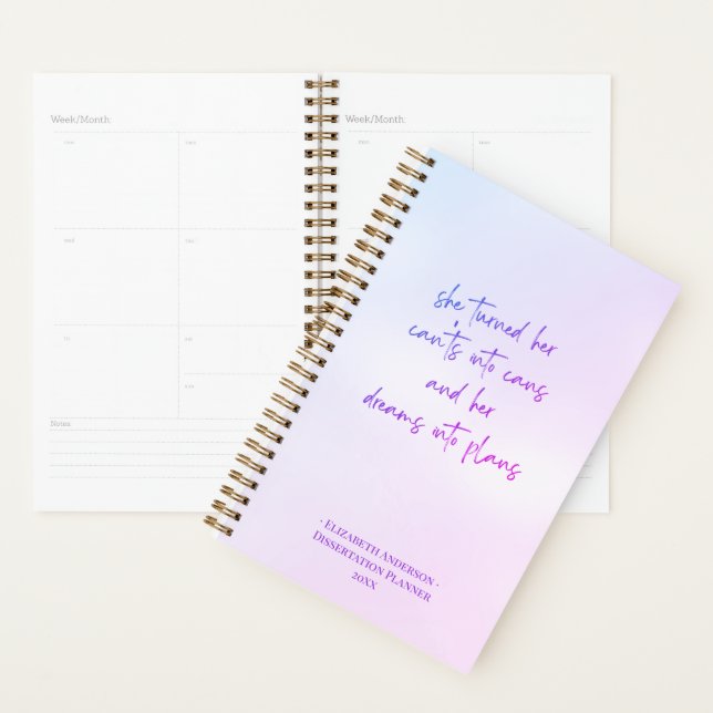 Dreams into Plans Motivational Dissertation Planner (Display)