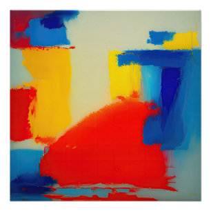 "Dreams of Cobalt" Abstract Art Poster
