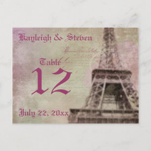 Dreams of Paris Table Number Postcard