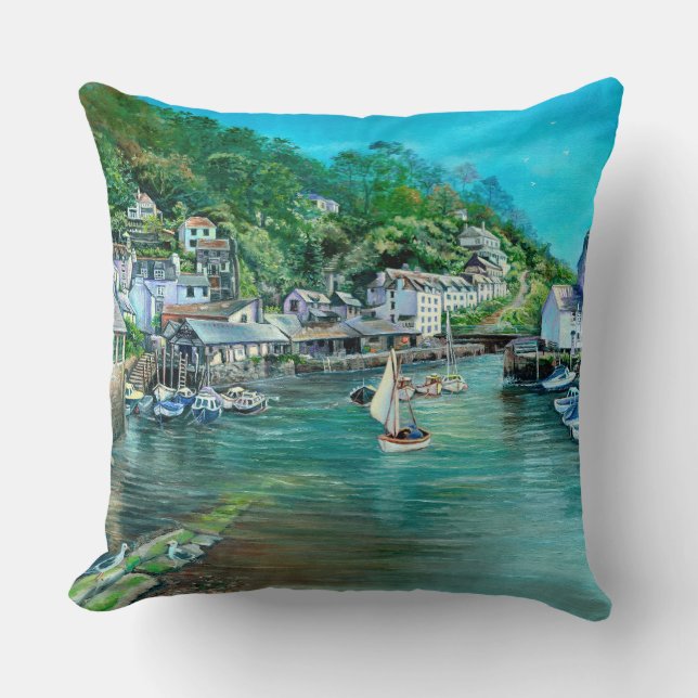 Dreams of Polperro, Cornwall Cushion (Front)