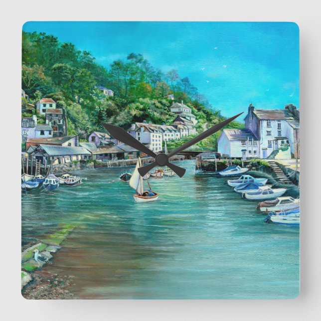 Dreams of Polperro Square Wall Clock (Front)