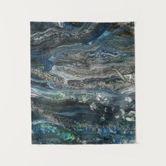 Dreams of the Ocean'19 acrylic painting in grey Tapestry