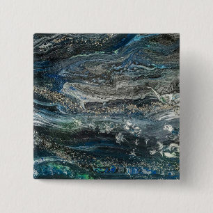 Dreams of the ocean'20 abstract painting 15 cm square badge
