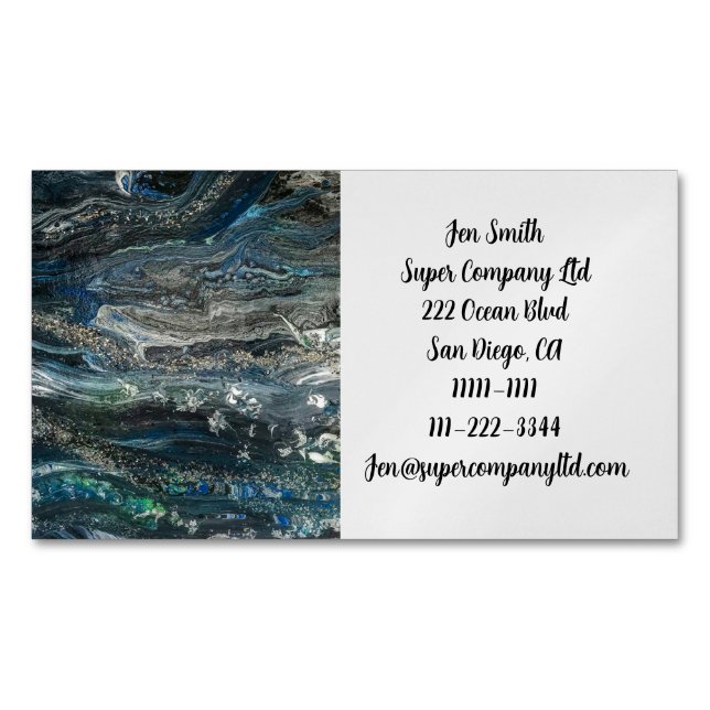 Dreams of the ocean'20 abstract painting  business 	Magnetic business card (Front)