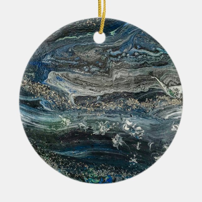 Dreams of the Ocean'20 abstract painting  Ceramic Tree Decoration (Front)