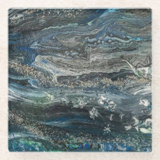 Dreams of the Ocean'20 abstract painting  Glass Coaster