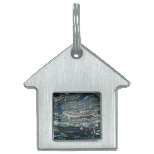 Dreams of the Ocean'20 abstract painting Pet ID Tag