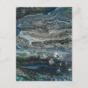 Dreams of the ocean'20 abstract painting postcard