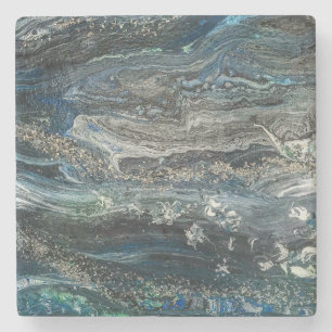 Dreams of the Ocean'20 abstract painting Stone Coaster