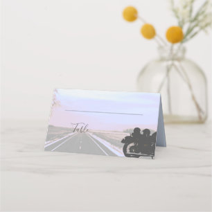 Dreams of the Open Road Motorcycle Wedding Place Card