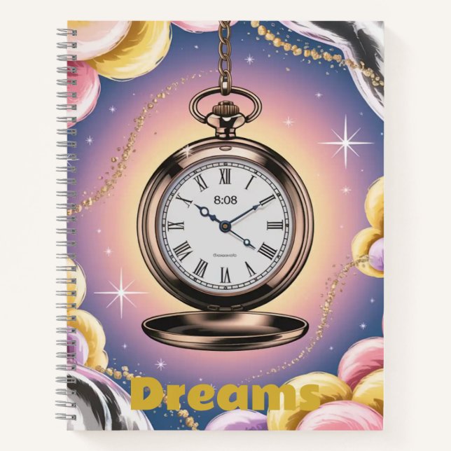 Dreams Pocket Watch Sky Spiral Notebook (Front)