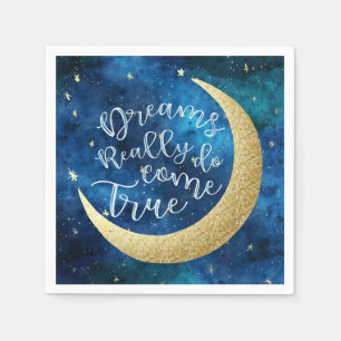 Dreams Really Do Come True Moon Stars Baby Shower Napkin
