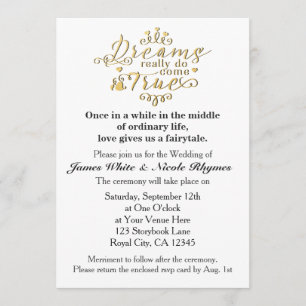 DREAMS REALLY DO COME TRUE Wedding Invitation