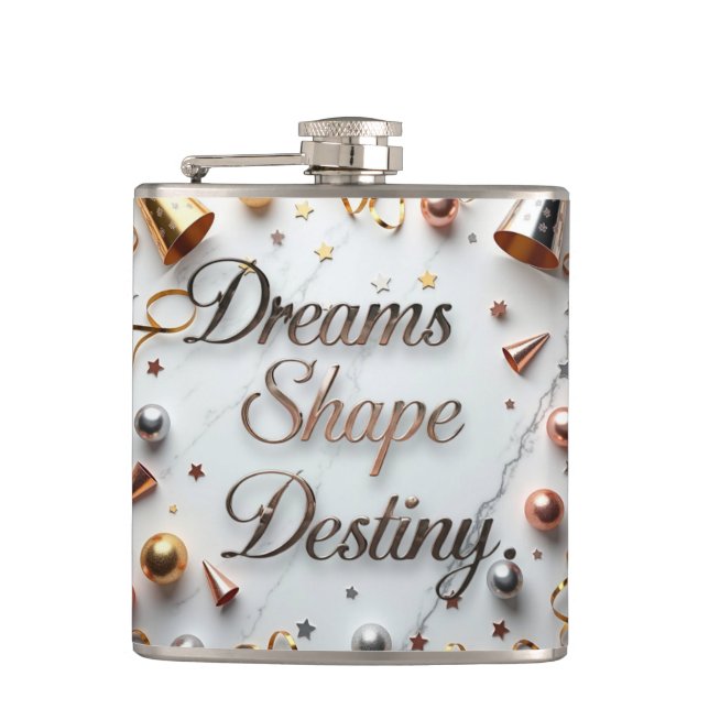 Dreams Shape Destiny  Hip Flask (Front)