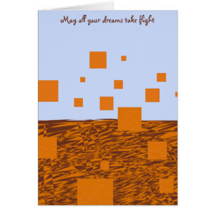 Dreams Take Flight Orange Floating Blocks Squares