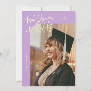 Dreams to Reality Curved Photo Wisteria Grad Announcement