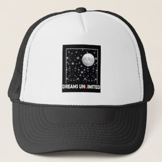 Dreams unlimited with starry nights and moon. trucker hat