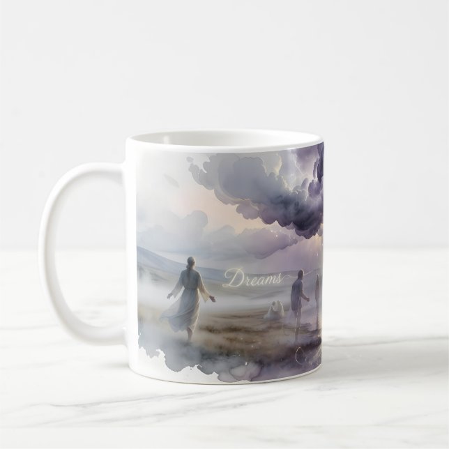 Dreams Watercolor Storm Ethereal Figures Mug (Left)