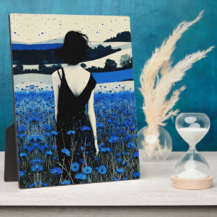 Dreamscape Blue Wildflower Field Wall Art – Modern Plaque