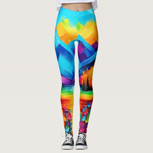 Dreamscape Horizon Painting Leggings (Front)