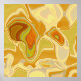 Dreamscape in Gold Absfact Poster
