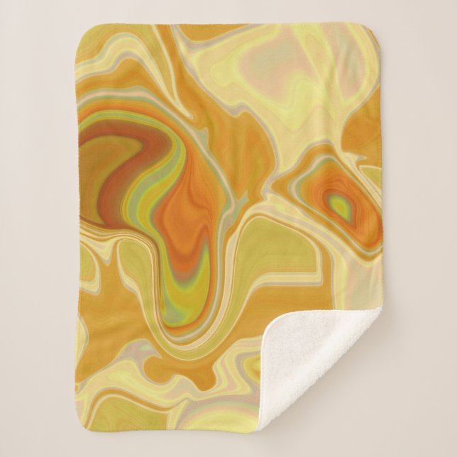 Dreamscape in Gold Sherpa Blanket (Front)