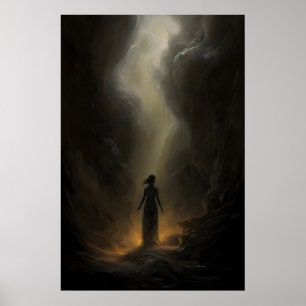 Dreamscape Moody Wall Art, Celestial Oil Painting Poster