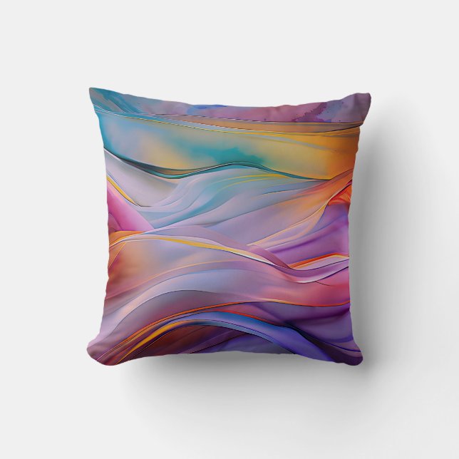 "Dreamscape Waves" Contemporary Abstract Art       Cushion (Front)