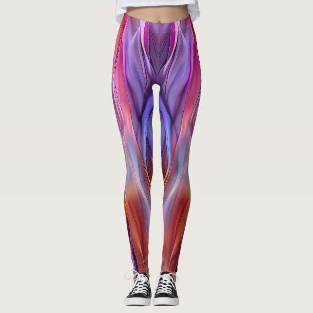 "Dreamscape Waves" Contemporary Abstract Art       Leggings (Front)