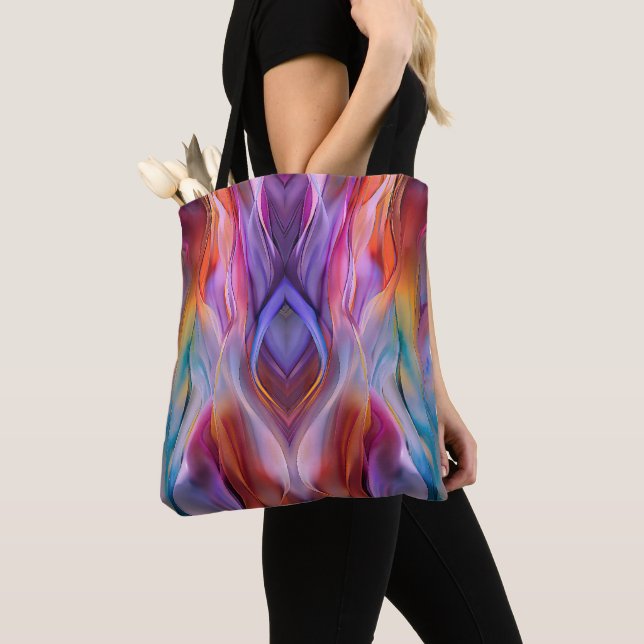 "Dreamscape Waves" Contemporary Abstract Art       Tote Bag (Close Up)