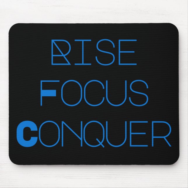 Dreamtech_Inc: Rise, Focus, Conquer Desk Mats Mouse Mat (Front)