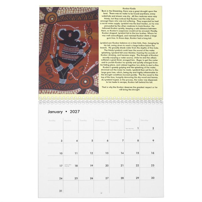 Dreamtime Calender 2011 Calendar (Jan 2027)