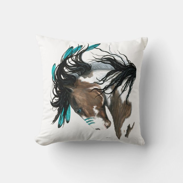 DreamWalker Spirit Horse Pillow by AmyLyn Bihrle (Front)