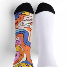 Dreamwalkers Psychedelic Crew Socks, Abstract Art