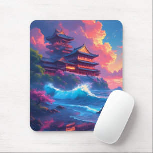 Dreamwave Pagoda by the Sea Mouse Mat