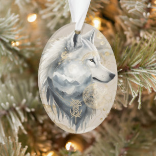 Dreamwoven Guardian Wolf Ornament
