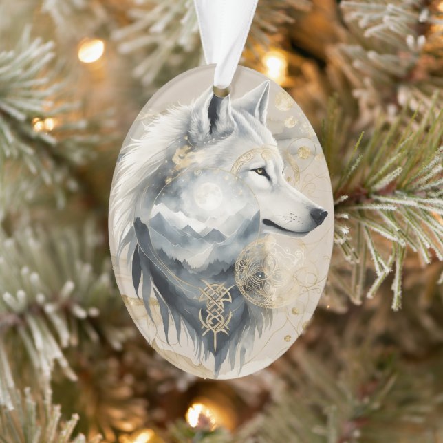 Dreamwoven Guardian Wolf Ornament (Tree)
