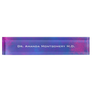 Dreamy Abstract Colours in Pink Purple and Blue Nameplate