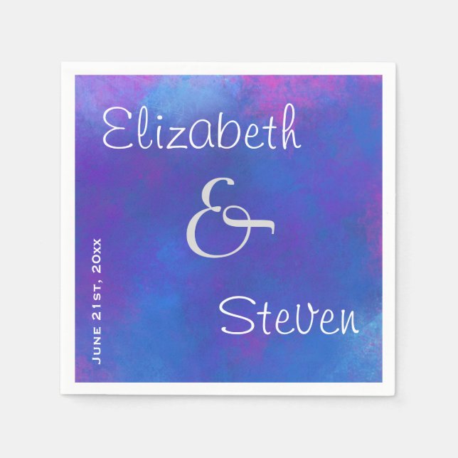 Dreamy Abstract Colours in Pink Purple and Blue Napkin (Front)