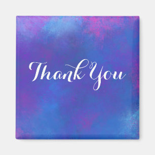 Dreamy Abstract in Pink Purple and Blue Thank You Magnet