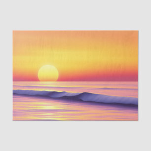 Dreamy Abstract Sunset Over a Tranquil Ocean Scene Tissue Paper