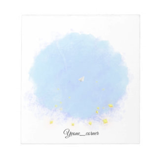 Dreamy Aesthetic Stationer l Blue Sky & Stars Notepad