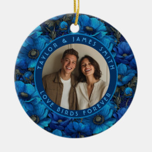 Dreamy Anemones Sparkle Seaside Wedding Ceramic Tree Decoration