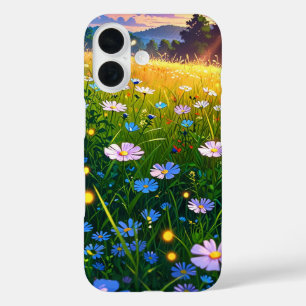Dreamy Anime Summer Meadow iPhone 16 Case